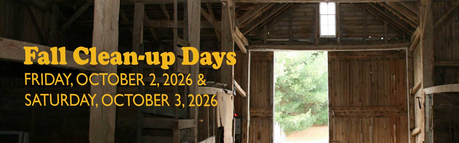 Fall Clean Up Days, Oct. 2-3, 2026